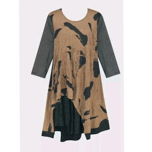 Alembika Ru Hi-Lo Crinkle Tunic Top